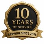 A-V Emergency Plumbing Repair 10 years of service badge